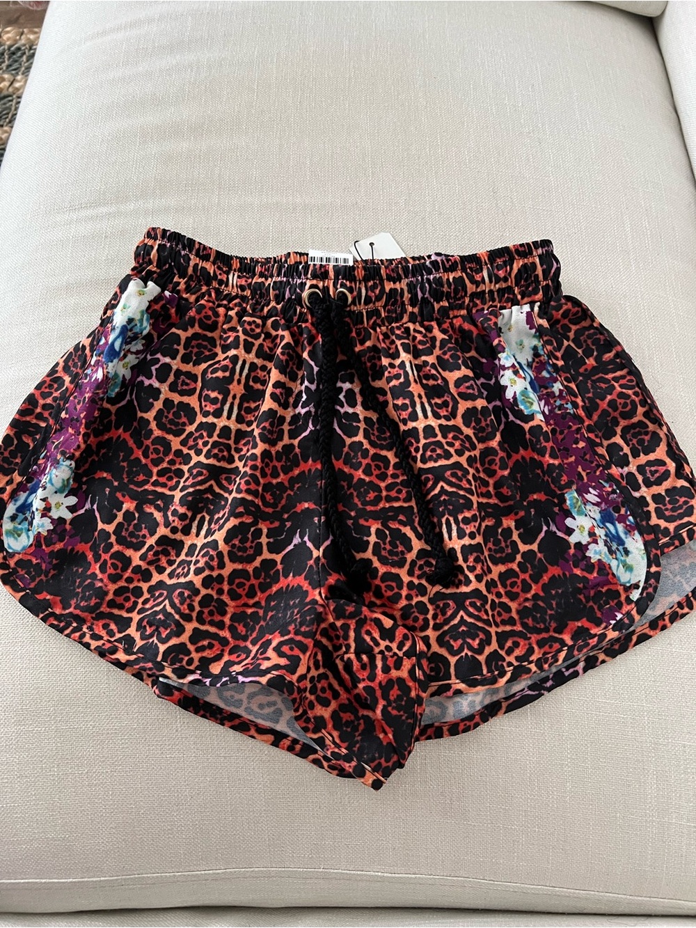 LF Leopard Print Elastic-Waist Shorts